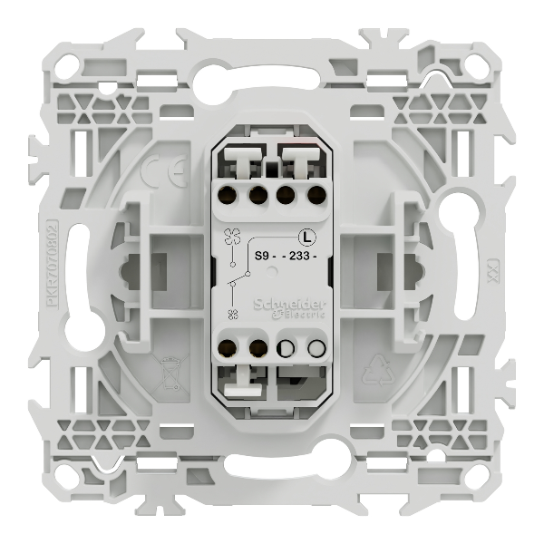 Schneider - Odace 2025 - interrupteur ou poussoir VMC 2 vitesses - 10AX - blanc craie - Réf : S920233