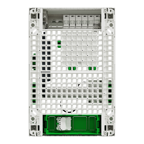 Schneider - Resi9 - Coffret VDI Box 13M2R  - Switch 5ports PoE - 2 prises - grade 3TV 6xRJ45 cat6a - Réf : R9H13402VDIXS