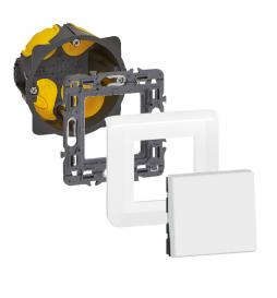 Legrand Mosaic - Prêt à poser - Va et vient complet + boîte batibox 1 poste Prof. 40mm - 080021L+080251+277802L+278011L