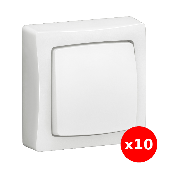 Legrand - Oteo - LOT de 10 transformeurs 3 en 1 - interrupteur - va et vient - poussoir - Saillie - Complet - Réf : 086001L