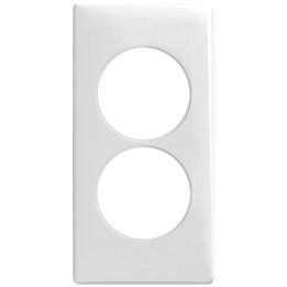 Legrand Céliane - Plaque double - Blanc - entraxe 57 mm spécial rénovation  Hor/Vert - Réf : 068808