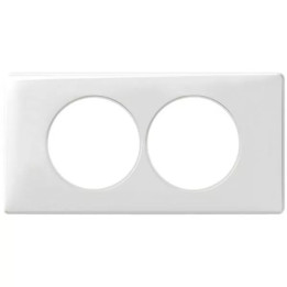 Legrand Céliane - Plaque double - Blanc - entraxe 57 mm spécial rénovation  Hor/Vert - Réf : 068808
