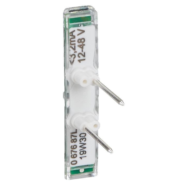 Legrand - Voyant lumineux 12V, 24V, 48V Mosaic - Easy-Led brochable à LEDs blanches - socle blanc - Réf : 067687L