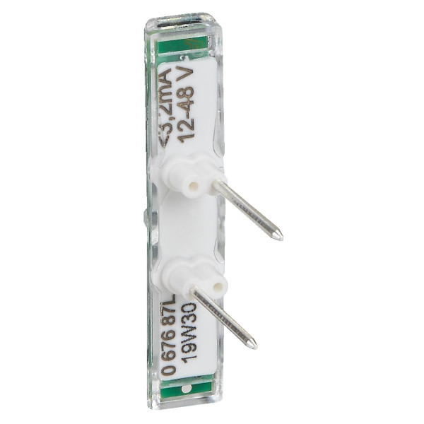 Legrand - Voyant lumineux 12V, 24V, 48V Mosaic - Easy-Led brochable à LEDs blanches - socle blanc - Réf : 067687L