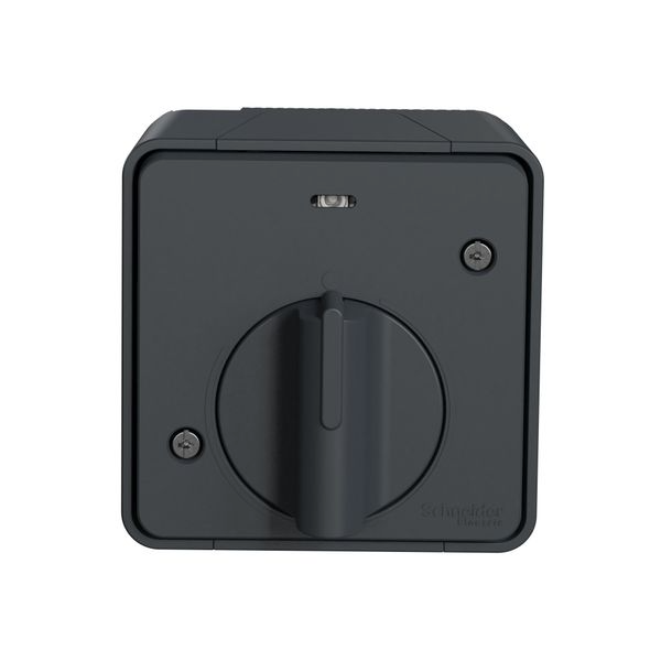 Schneider - Mureva Styl - Interrupteur temporise LED - saillie - IP55 - IK08 - gris - Réf : MUR35067