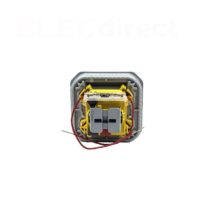 Legrand - Plexo - Poussoir lumineux porte-étiquette avec voyant - composable - gris - 10A - 250V - IP55/IK08 - Réf : 069544L