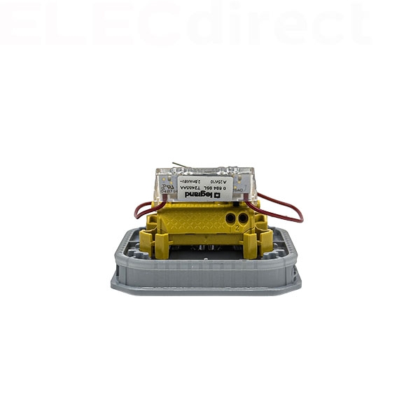 Legrand - Plexo - Poussoir lumineux porte-étiquette avec voyant - composable - gris - 10A - 250V - IP55/IK08 - Réf : 069544L