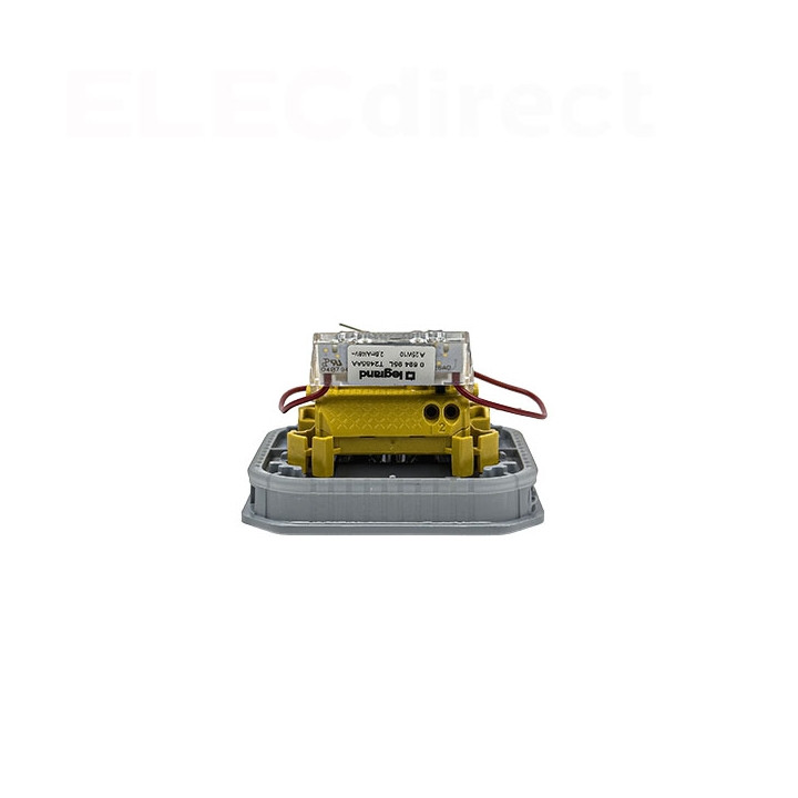 Legrand - Plexo - Poussoir lumineux porte-étiquette avec voyant - composable - gris - 10A - 250V - IP55/IK08 - Réf : 069544L