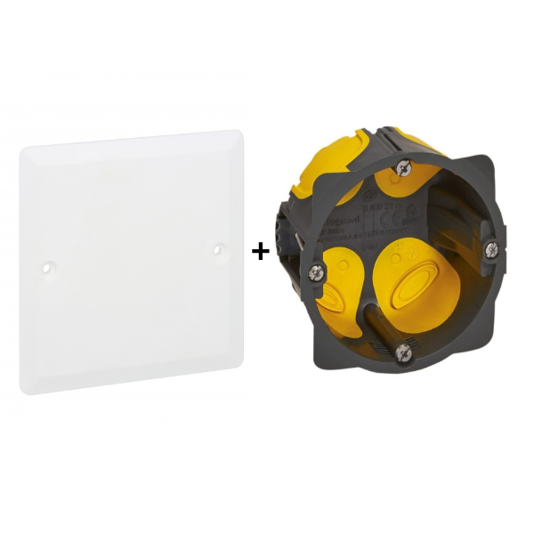 Legrand Batibox - Boîte encastrée BBC P40 + Couvercle universel 80 x 80 - 080021L+089281