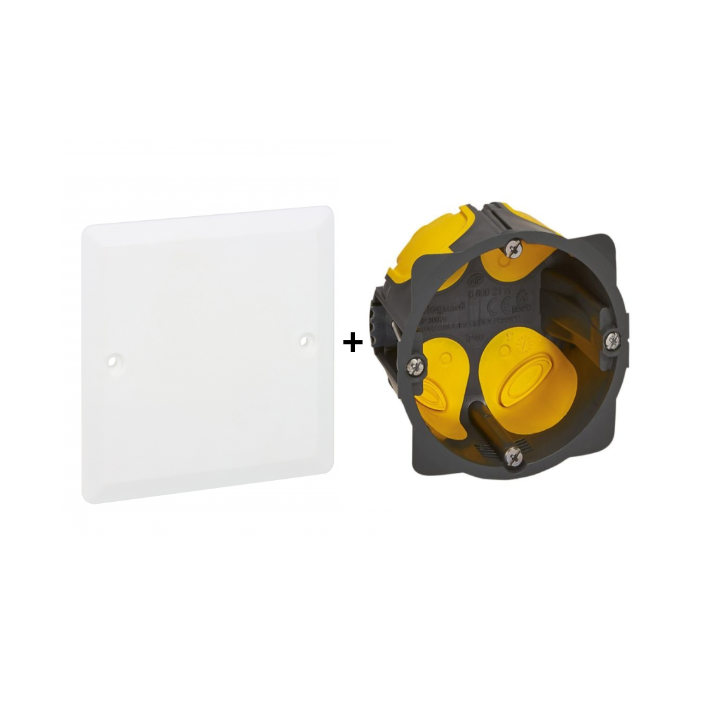 Legrand Batibox - Boîte encastrée BBC P40 + Couvercle universel 80 x 80 - 080021L+089281