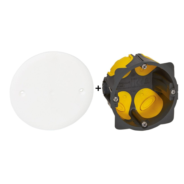 Legrand Batibox - Boîte encastrée BBC P40 + Couvercle universel D85mm - 080021L+080180