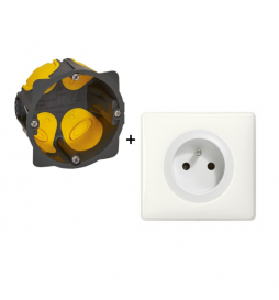 Legrand Céliane - Prêt à poser - Prise 2P+T standard complet + boîte batibox 1 poste BBC