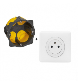 Legrand Céliane - Prêt à poser - Prise 2P+T complet + boîte batibox 1 poste BBC - 066631+080021L+067111+068111+080251