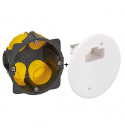 Legrand - Boîte d'encastrement 1 poste BBC - Prof. 40 mm + Couvercle d'applique DCL pour boîte Ø67 mm - Réf : LOT3060