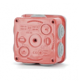 Legrand - Boîte de dérivation étanche rouge et grise - IP55 - 80x80x45 - Réf : 092015