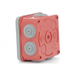 Legrand - Boîte de dérivation étanche rouge et grise - IP55 - 80x80x45 - Réf : 092015