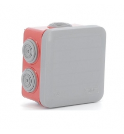 Legrand - Boîte de dérivation étanche rouge et grise - IP55 - 80x80x45 - Réf : 092015