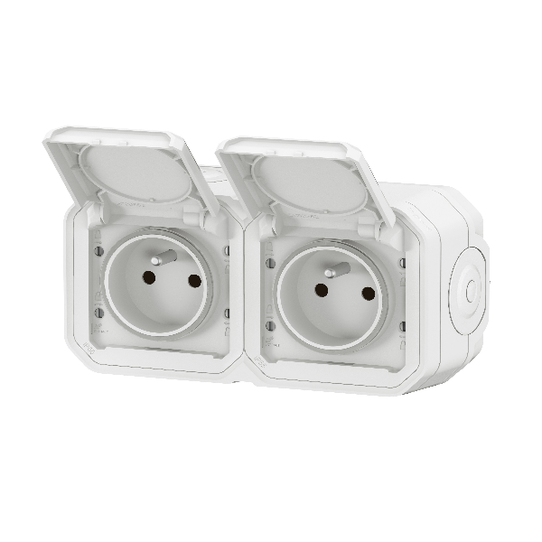 Legrand - Plexo - Double prise de courant saillie prêt à poser - 2 x 2P+T - IP55 - Réf : 069621Lx2 + 069690L