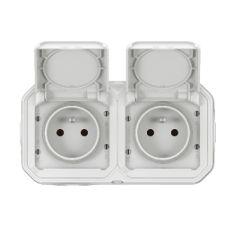 Legrand - Plexo - Double prise de courant saillie prêt à poser - 2 x 2P+T - IP55 - Réf : 069621Lx2 + 069690L