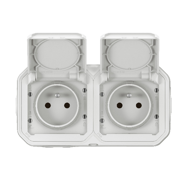 Legrand - Plexo - Double prise de courant saillie prêt à poser - 2 x 2P+T - IP55 - Réf : 069621Lx2 + 069690L