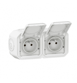 Legrand - Plexo - Double prise de courant saillie prêt à poser - 2 x 2P+T - IP55 - Réf : 069621Lx2 + 069690L