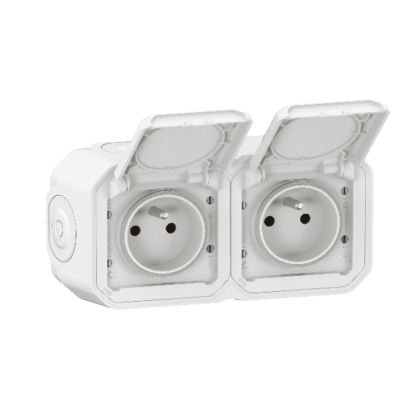 Legrand - Plexo - Double prise de courant saillie prêt à poser - 2 x 2P+T - IP55 - Réf : 069621Lx2 + 069690L