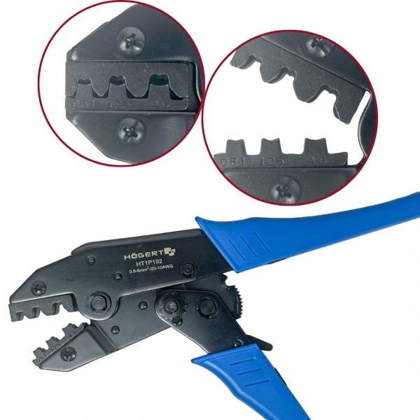 Hogert - Pince à sertir pour cosses non isolées faston - Réf : HT1P192