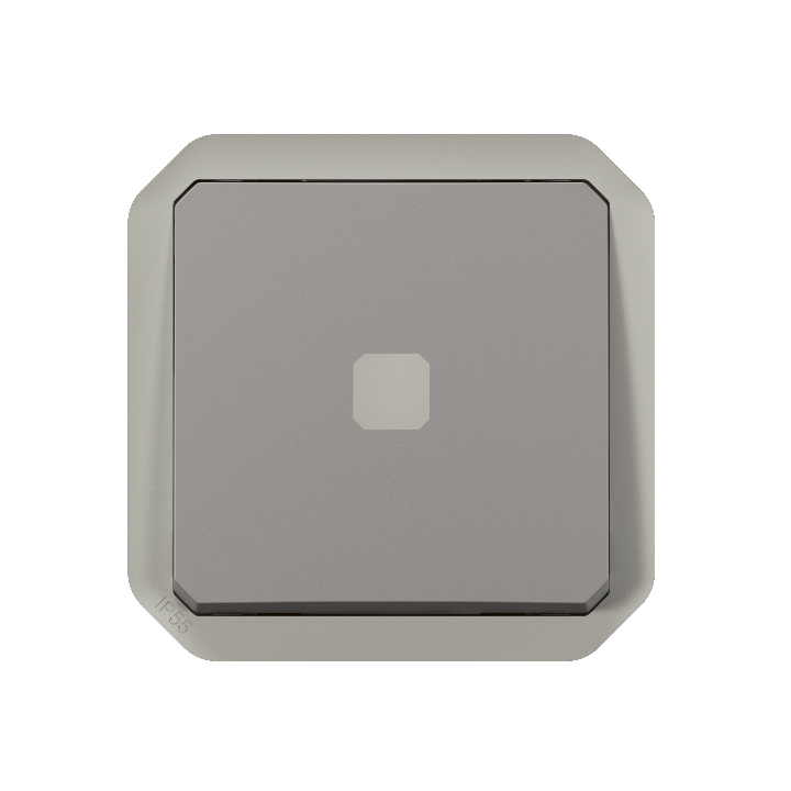 Legrand - Plexo L - Interrupteur temporisé lumineux sans neutre - 8A - 250V - composable - IP55/IK07 - Gris - Réf : 069504L