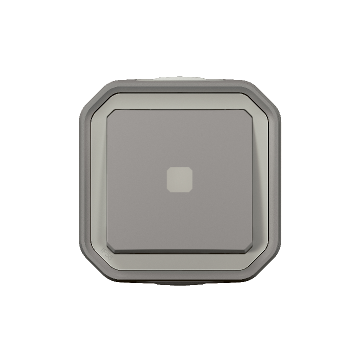 Legrand - Plexo - Interrupteur temporisé lumineux - 8A - 250V - saillie - IP55/IK07 - Blanc - Réf : 069504L + 069651L
