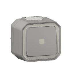 Legrand - Plexo - Interrupteur temporisé lumineux - 8A - 250V - saillie - IP55/IK07 - Blanc - Réf : 069504L + 069651L