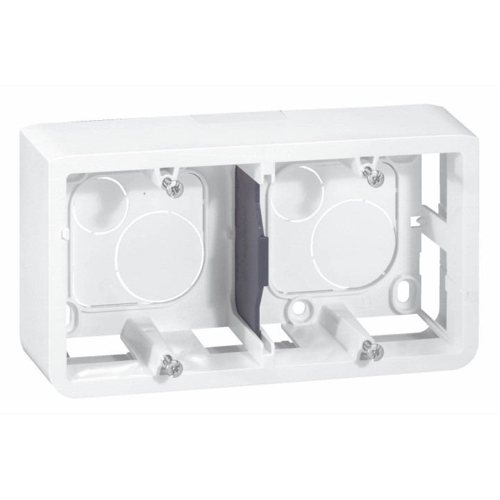 Legrand - Mosaic - Cadre saillie 2 postes - 2 x 2 modules - Horizontal - Blanc - Réf : 080285