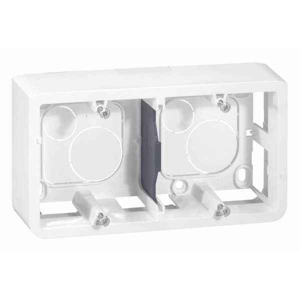 Legrand - Mosaic - Cadre saillie 2 postes - 2 x 2 modules - Horizontal - Blanc - Réf : 080285