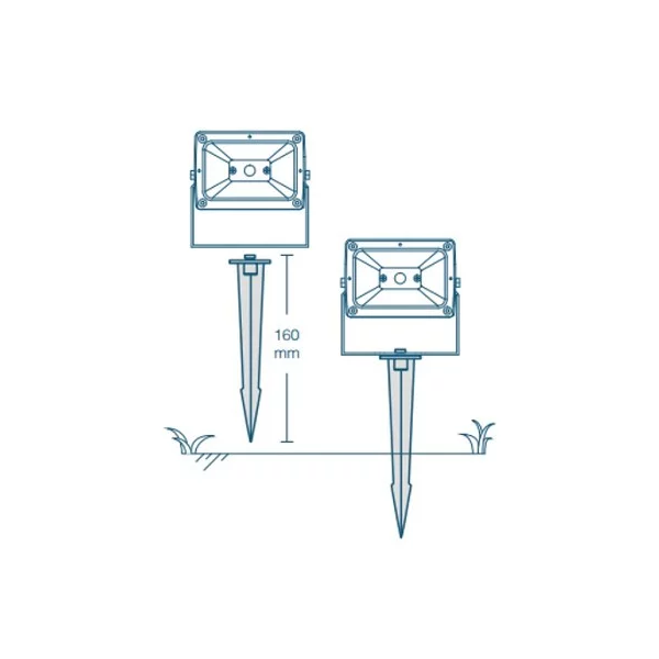 Kapsea - piquet de jardin pour projecteur LED 15/30W - Réf : KAP-BOLE