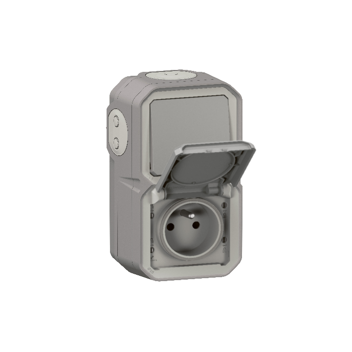 Legrand - Plexo - Prise + Interrupteur - Saillie - étanche IP55 - Réf : 069511L + 069551L + 069672L