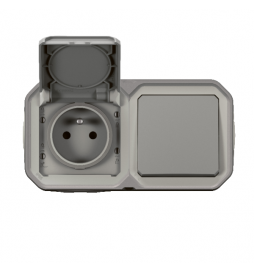 Legrand Plexo - Prise + Interrupteur - Saillie - étanche IP55 - Réf : 069511L + 069551L + 069672L