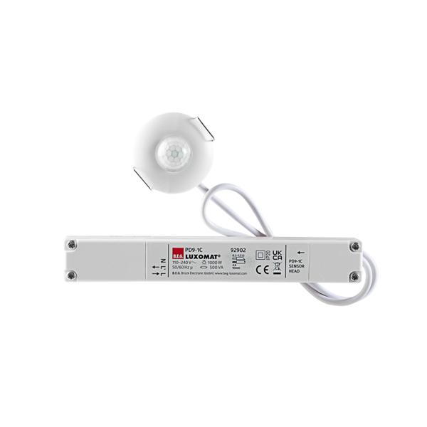 B.E.G - Mini détecteur de mouvement infrarouge LUXOMAT - 360° - Blanc - PD9-1C-FP-BL - Réf : 92902