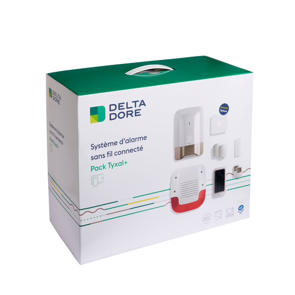 Delta Dore - Pack Alarme 8 zones sans fil avec box maison connecté - Réf : Pack Tyxal+