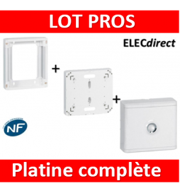 Legrand - Platine disjoncteur + rehausse pour platine + Cache 13M blanc - 401380+401191+401185