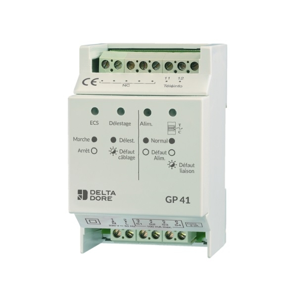 Delta Dore - Délesteur GP41 - 3 sorties fil pilote + 1 sortie ECS - Réf : GP41