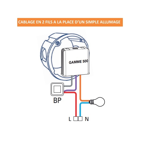Yokis - Télérupteur 500W encastrable - Réf : MTR500E