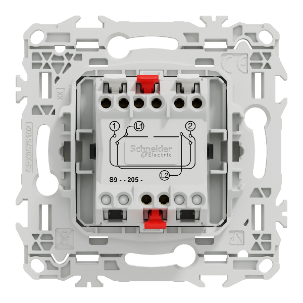 Schneider - Odace 2025 - permutateur - bornes automatiques - 10AX - blanc craie - Réf : S920205