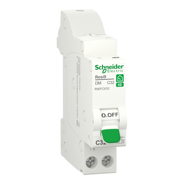 Schneider - Resi9 XE - Disjoncteur 32A - Courbe C - 1P+N - AUTO - EMBROCHABLE - Réf : R9EFC632