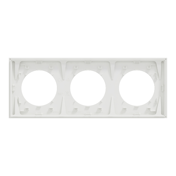 Schneider - Odace 2025 - plaque de finition 3 postes - couleur Blanc craie - Réf : S920706