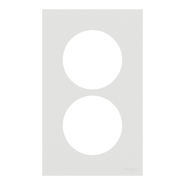 Schneider - Odace 2025 - plaque de finition 2 postes entraxe spécifique 57mm - Blanc craie - Réf : S920714
