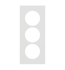 Schneider - Odace 2025 - plaque de finition 3 postes entraxe spécifique 57mm - Blanc craie - Réf : S920716