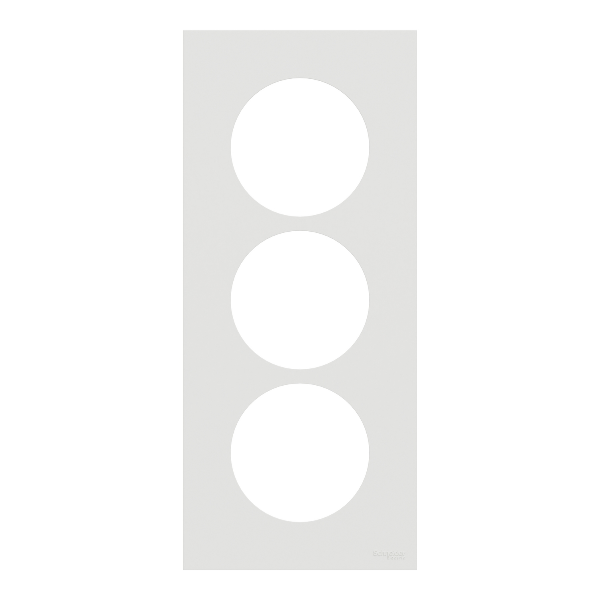 Schneider - Odace 2025 - plaque de finition 3 postes entraxe spécifique 57mm - Blanc craie - Réf : S920716