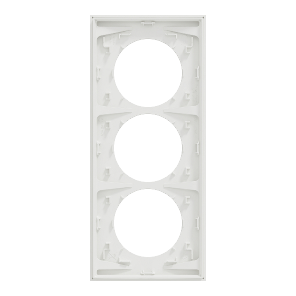 Schneider - Odace 2025 - plaque de finition 3 postes entraxe spécifique 57mm - Blanc craie - Réf : S920716