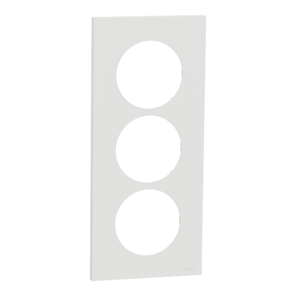 Schneider - Odace 2025 - plaque de finition 3 postes entraxe spécifique 57mm - Blanc craie - Réf : S920716