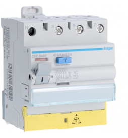 Interrupteur différentiel 40A 300mA 3P+N type AC à bornes décalées
CFC840F