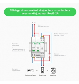 Schneider - Resi9 XE - Disjoncteur 2A - Courbe C - 1P+N - AUTO - EMBROCHABLE - Réf : R9EFC602